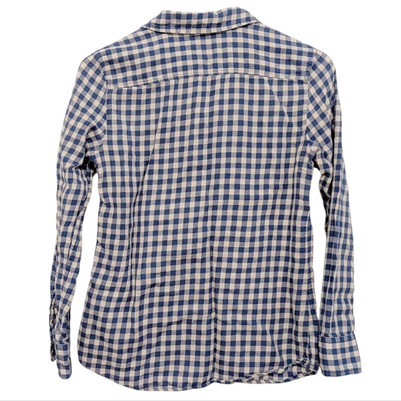 GAP Boyfriend Gingham Check Blue Breezy Tailored Button Down Shirt XS - Picture 4 of 11
